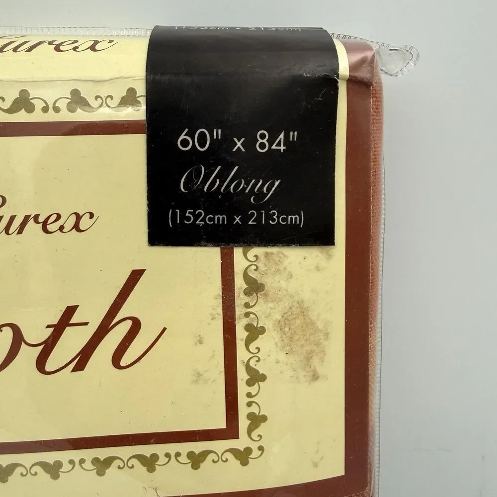 New Plaid Tablecloth 60x84 Oblong Fall Autumn Harvest Cotton Lurex Metallic Gold